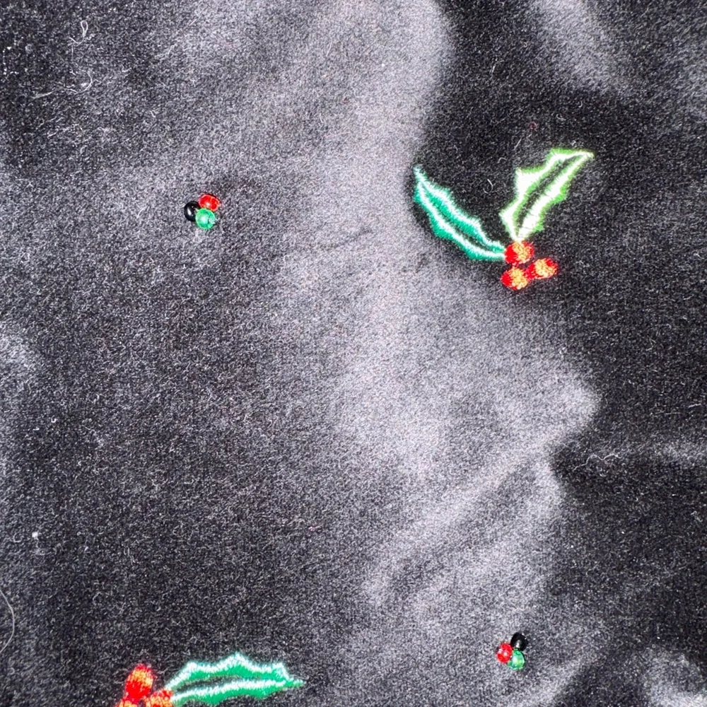 Elegant Black velvet Tote with Festive Embroidery